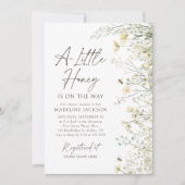Little Honey on the Way Wildflower Bee Baby shower Kaart (Voorkant)
