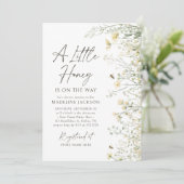 Little Honey on the Way Wildflower Bee Baby shower Kaart (Staand voorkant)