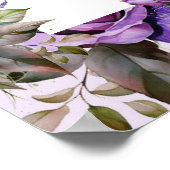 Little Honey Paarse Rozen Baby shower Welkom Poster (Hoek)