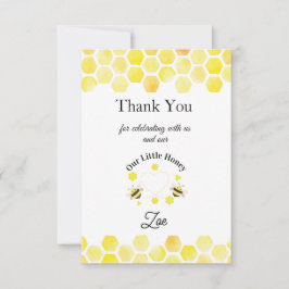 Little Honey Thank You Card Kids 1st Birthday Bedankkaart