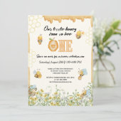 Little Honey to Be One Wildflower Eerste Verjaarda Kaart (Staand voorkant)