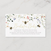 Little Honey Wildflower Bee Baby Shower Book Informatiekaartje (Voorkant)