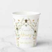 Little Honey Wildflower Bee Baby Shower Papieren Bekers (Achterkant)