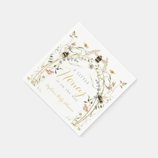 Little Honey Wildflower Bee Baby Shower Servet (Hoek)