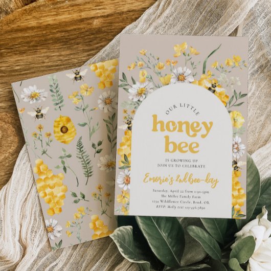Little Honeybee verjaardagsuitnodiging Kaart