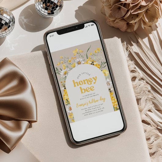 Little Honeybee verjaardagsuitnodiging Kaart