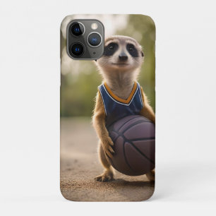 Little Hoop Star: Baby Meerkat Holding Basketball Case-Mate iPhone Case