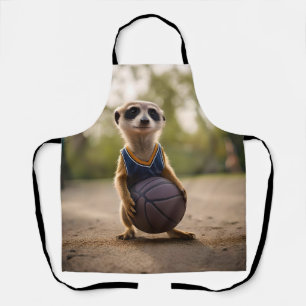 Little Hoop Star: Baby Meerkat Holding Basketball Schort