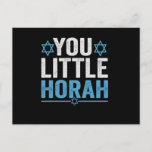 Little Horah Hanukkah Funny Jewish Gezegde Gift Briefkaart<br><div class="desc">chanukah,  menorah,  hanukkah,  dreidel,  jewish,  Chrismukkah,  vakantie,  horah,  kerstmis, </div>