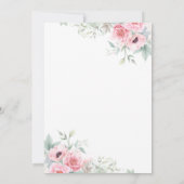 Little Horse Pink Floral Birthday Invitation Kaart (Achterkant)