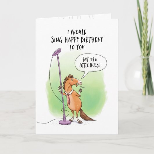 Little Horse Pun Birthday Kaart (Voorkant)