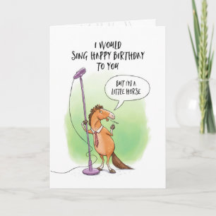 Little Horse Pun Birthday Kaart