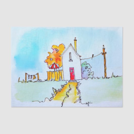 Little House With Washing Tissuepapier (Voorkant)