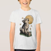 Little Howler - Wolf Cub en de maan Tri-Blend Shirt (Voorkant)