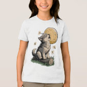 Little Howler - Wolf Cub en de maan Tri-Blend Shirt (Voorkant)