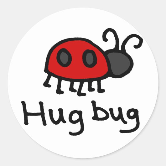 Little Hug Bug Ronde Sticker (Voorkant)
