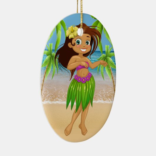 Little Hula Dancer Keramisch Ornament (Rechts)