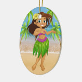 Little Hula Dancer Keramisch Ornament (Links)