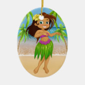 Little Hula Dancer Keramisch Ornament (Voorkant)