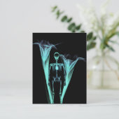 Little Human X-Ray Skeleton & Flowers - Blauwgroen Briefkaart (Staand voorkant)