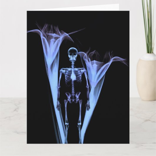 Little Human X-Ray Skeleton & Flowers - Blue Kaart (Voorkant)