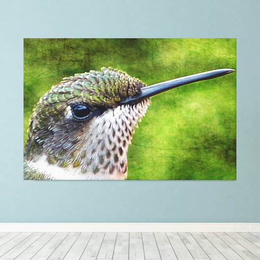 Little Hummer Canvas Afdruk (Insitu (Houten vloer))