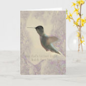 Little Hummingbird Angel Blank Wenskaart Kaart (Gele Bloem)
