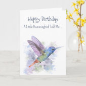 Little Hummingbird Persoonlijkheid Leuke Verjaarda Kaart (Gele Bloem)