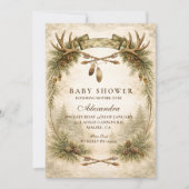 Little Hunter Antler Woodland Baby Shower Kaart (Voorkant)