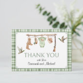 Little Hunter Baby Shower Bedankkaart (Staand voorkant)