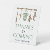 Little Hunter Baby shower Bedankt voor komst Reclamebord Met Voetstuk (Voorkant)