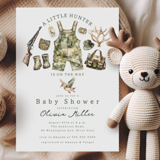 Little Hunter Baby Shower Invitation Kaart