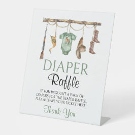Little Hunter Baby shower Luier Raffle Sign Reclamebord Met Voetstuk