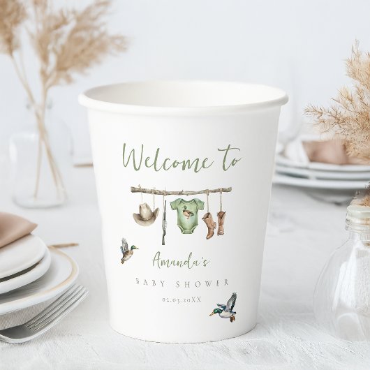 Little Hunter-Baby shower Papieren Bekers