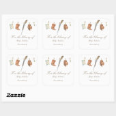 Little Hunter Baby shower - voor de bibliotheek va Vierkante Sticker (Vel)
