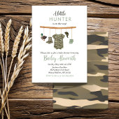 Little Hunter Duck Camo Rustic Baby shower Kaart