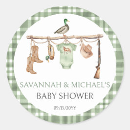 Little hunter Hunting Baby Shower Ronde Sticker