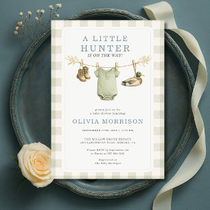 Little Hunter Waskracht Gingham Jongens Baby Borre Kaart