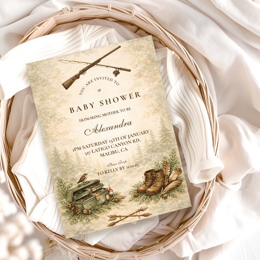 Little Hunter Woodland Adventure Baby Shower Kaart