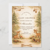 Little Hunter Woodland Deer Baby Shower Kaart (Voorkant)