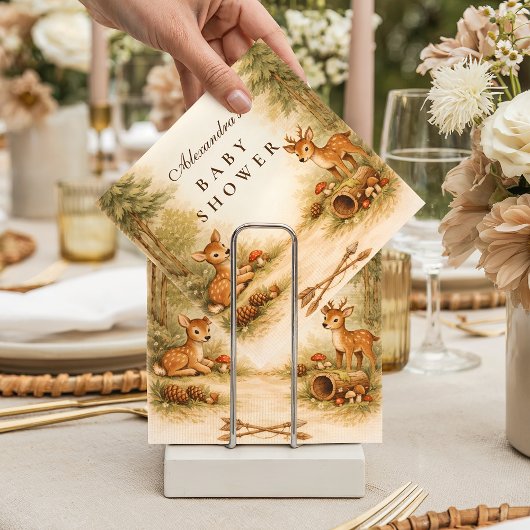 Little Hunter Woodland Deer Baby Shower Servet