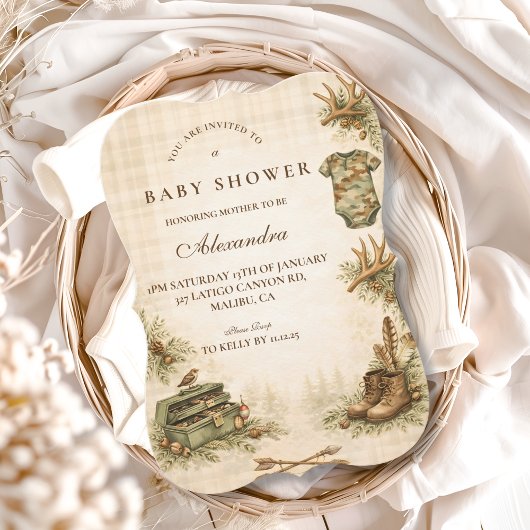 Little Hunter Woodland Keepsake Baby Shower Kaart