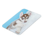 Little Husky Puppy Laying on a Blanket Magneet (Linkerzijde)