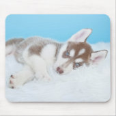 Little Husky Puppy Laying on a Blanket Muismat (Voorkant)