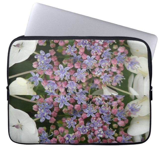 Little Hydrangea Bloemen Patroon Laptop Sleeve (Voorkant)