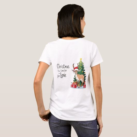 Little Ibex Draag kerstman met 'kerst' T-shirt (Achterkant volledig)