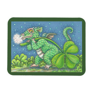 LITTLE IRISH DRAGON Fantasy MAGNET Green Magneet