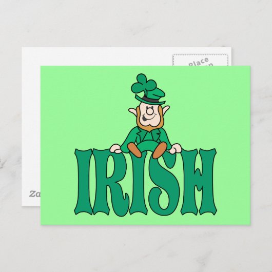 Little Irish Leprechaun Briefkaart (Voorkant / Achterkant)
