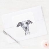 LITTLE ITALIAANS GREYHOUND g869 Vierkante Sticker (Envelop)