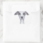 LITTLE ITALIAANS GREYHOUND g869 Vierkante Sticker (Tas)